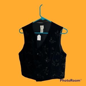 Gap velvet embroidered vest